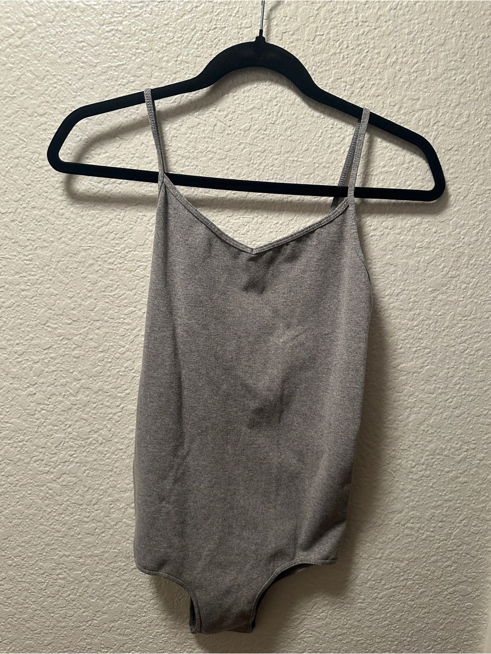 Free people Grey Spaghetti Strap Bodysuit
